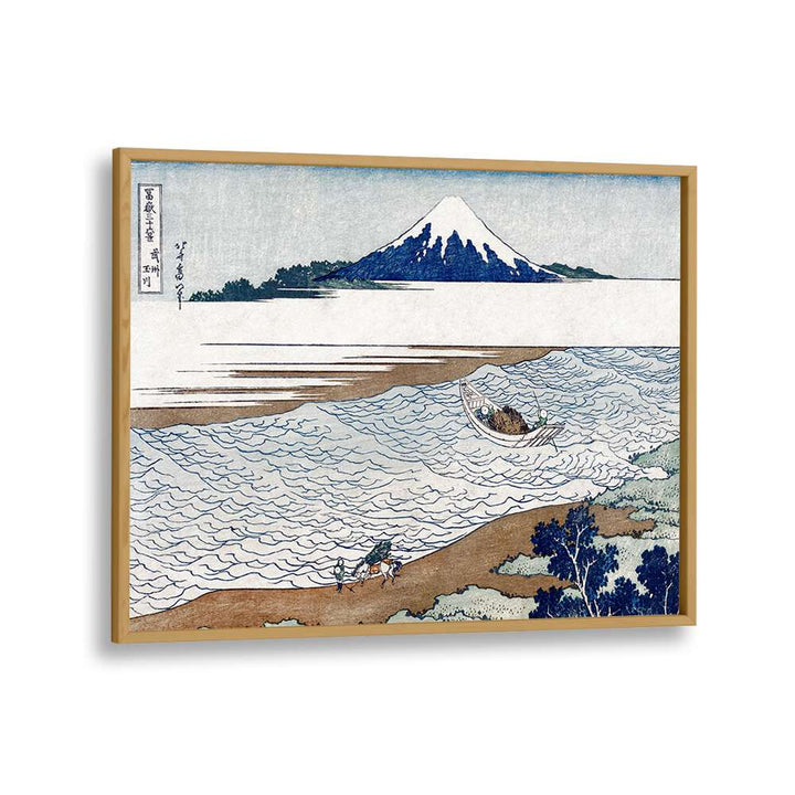 The Jewel River In Musashi 1830-1833 By Katsushika Hokusai Japanese Paintings in Oak Wood Plain Frame