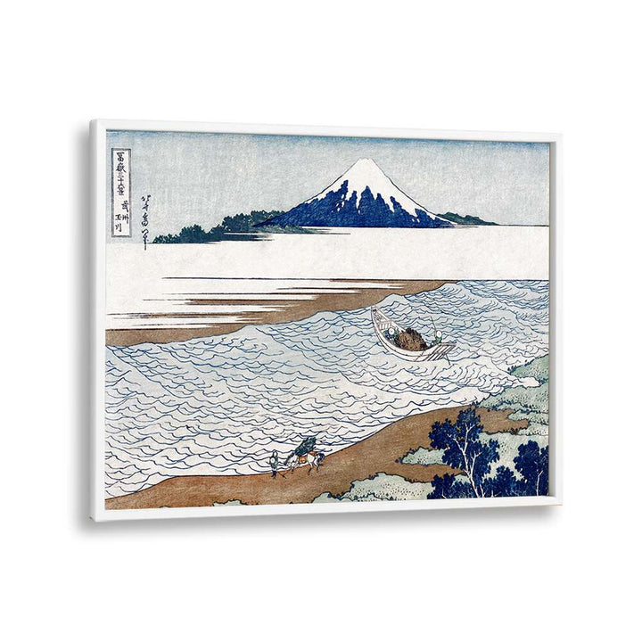 The Jewel River In Musashi 1830-1833 By Katsushika Hokusai Japanese Paintings in White Plain Frame