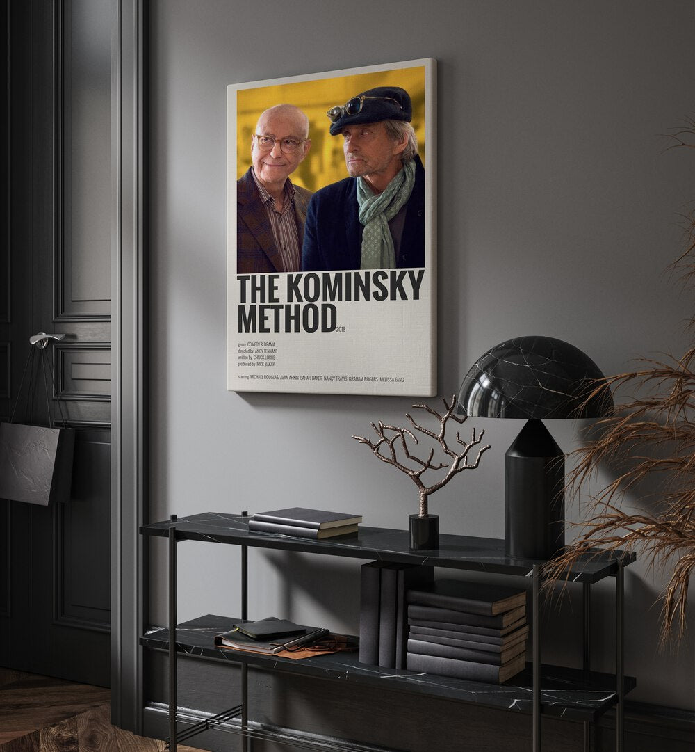 The Kominsky Method 2018 Movie Posters in Gallery Wrap placed on a wall behind a table and beside a door