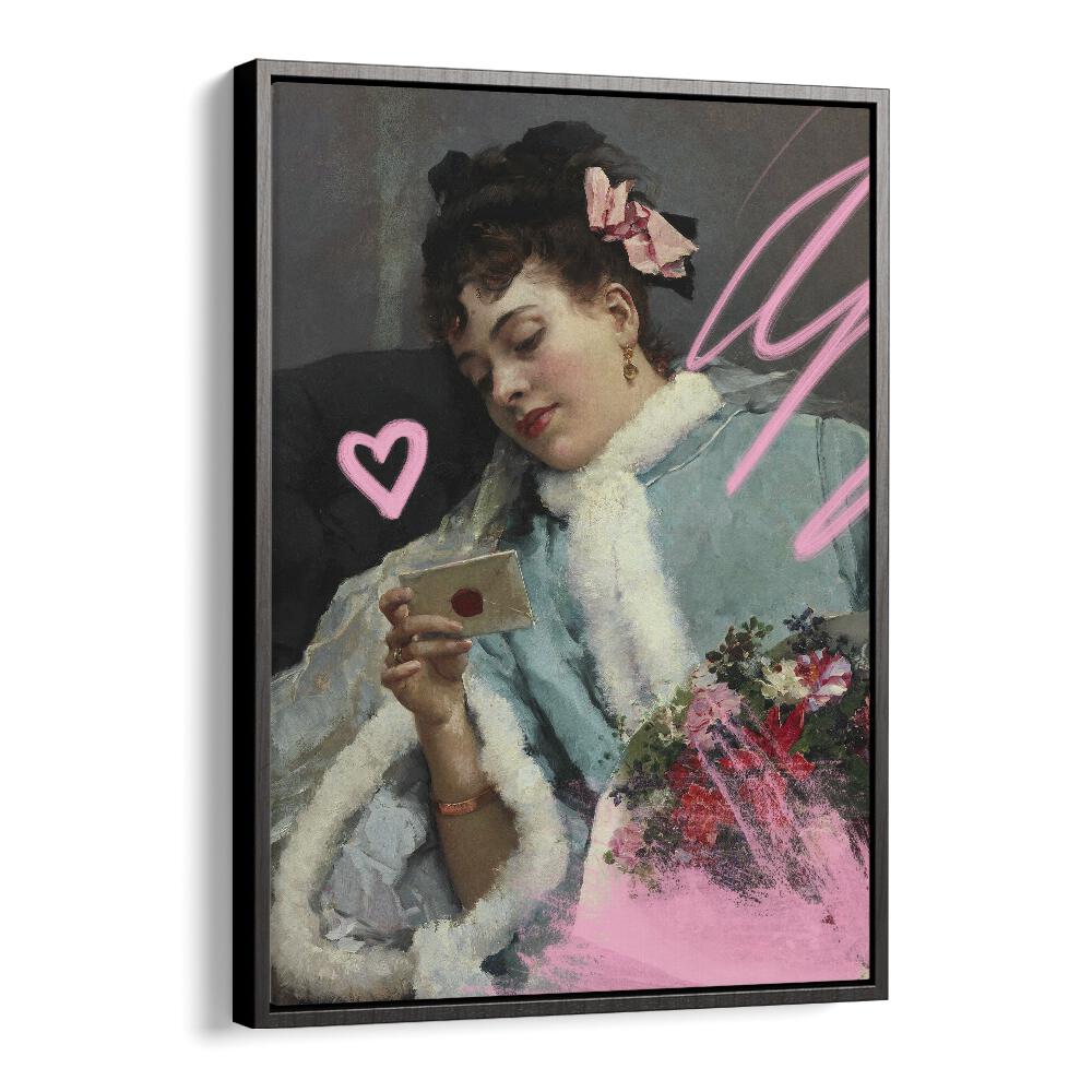 The Love Letter by Raimundo De Madrazo Grace Digital Art Co Altered Art Prints in Black Floater Frame