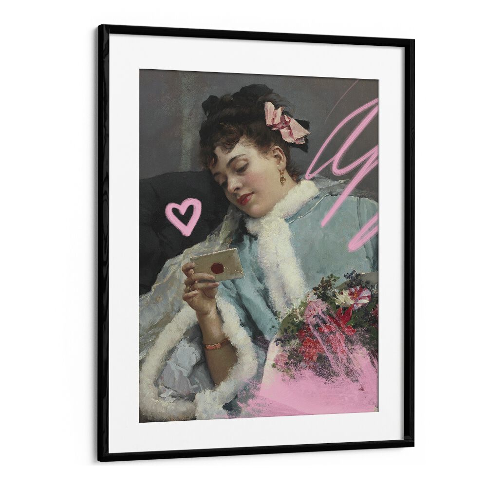 The Love Letter by Raimundo De Madrazo Grace Digital Art Co Altered Art Prints in Black Frame With Mount