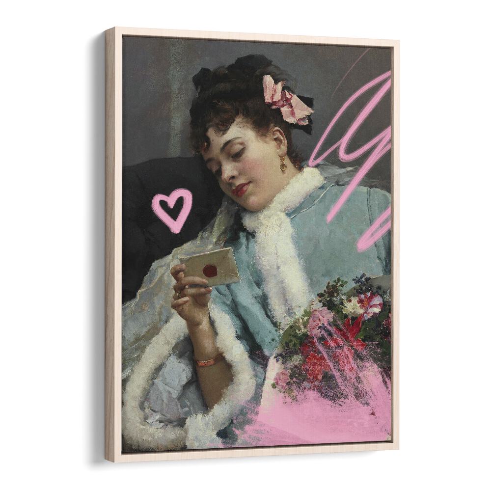 The Love Letter by Raimundo De Madrazo Grace Digital Art Co Altered Art Prints in Oak Wood Floater Frame