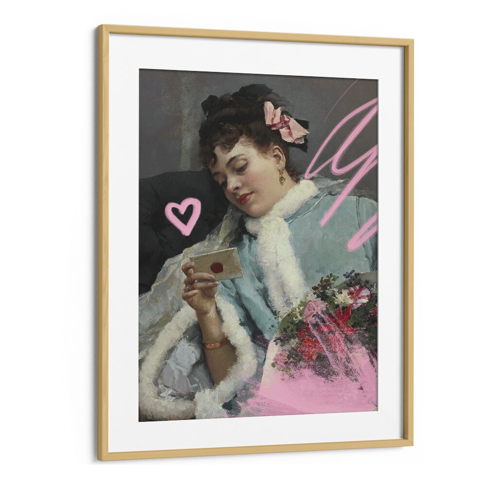 The Love Letter by Raimundo De Madrazo Grace Digital Art Co Altered Art Prints in Oak Wood Frame With Mount