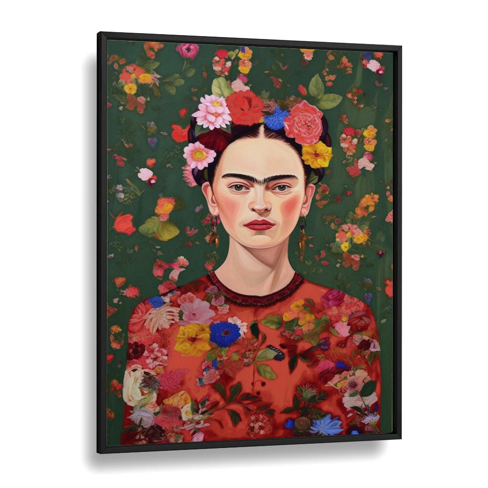 The Love Of Flowers by Treechild Women Illustration Paintings in Black Plain Frame