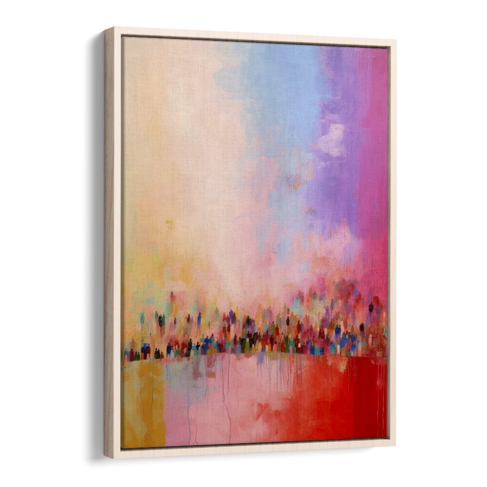 The Love in Us VI by Treechild Abstract Paintings in Oak Wood Floater Frame