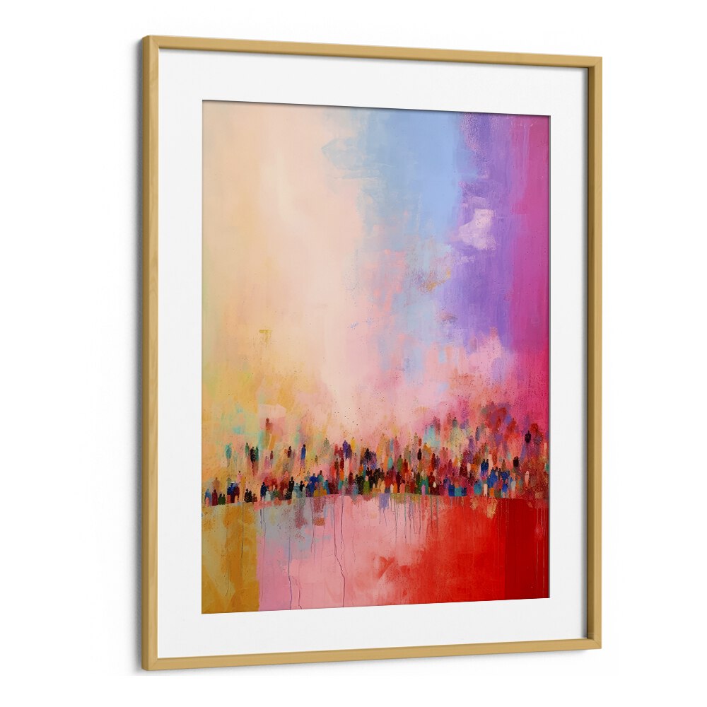 The Love in Us VI by Treechild Abstract Paintings in Oak Wood Frame With Mount