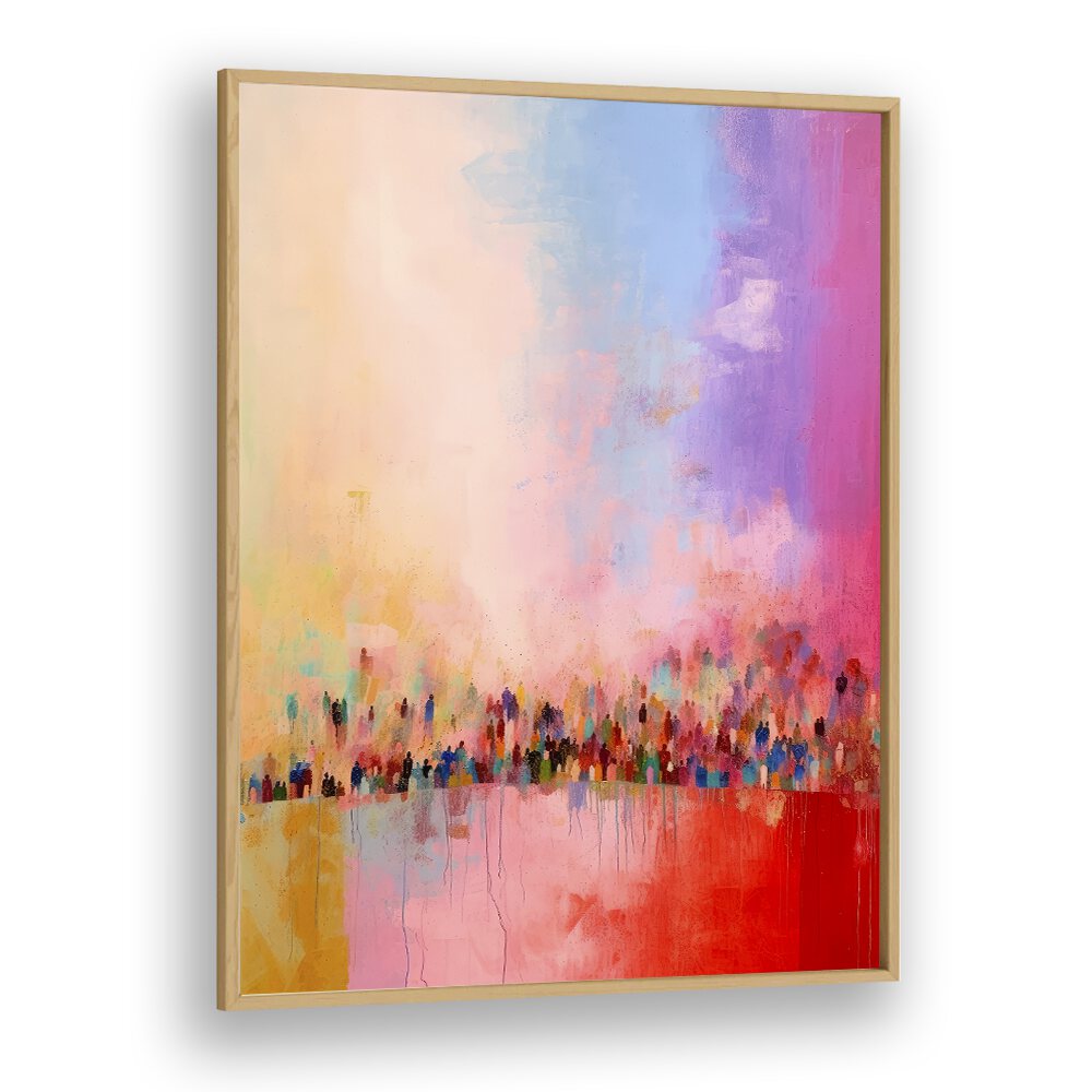 The Love in Us VI by Treechild Abstract Paintings in Oak Wood Plain Frame