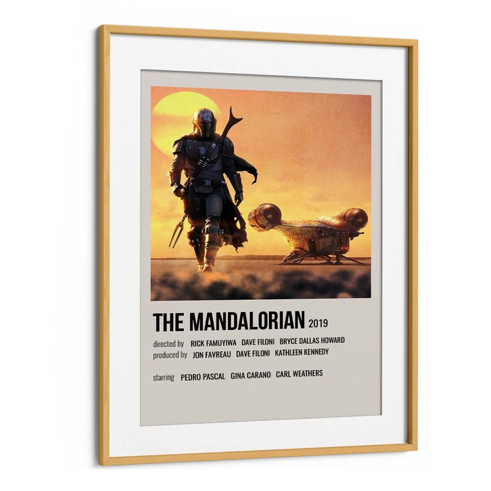 The Mandalorian 2019 i Movie Posters in Oak Wood Frame With Mount