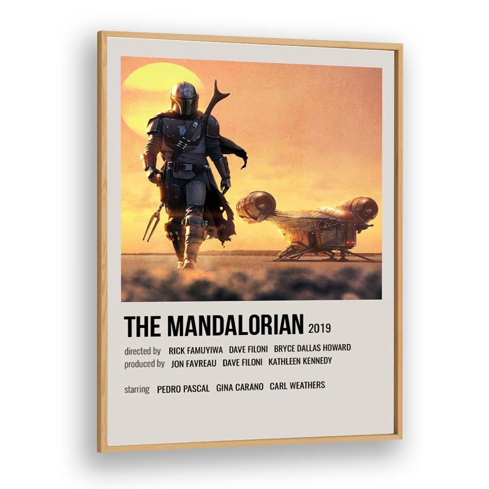 The Mandalorian 2019 i Movie Posters in Oak Wood Plain Frame