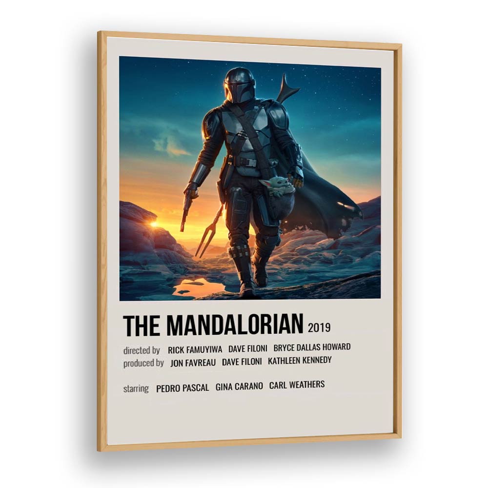 The Mandalorian 2019 ii Movie Posters in Oak Wood Plain Frame