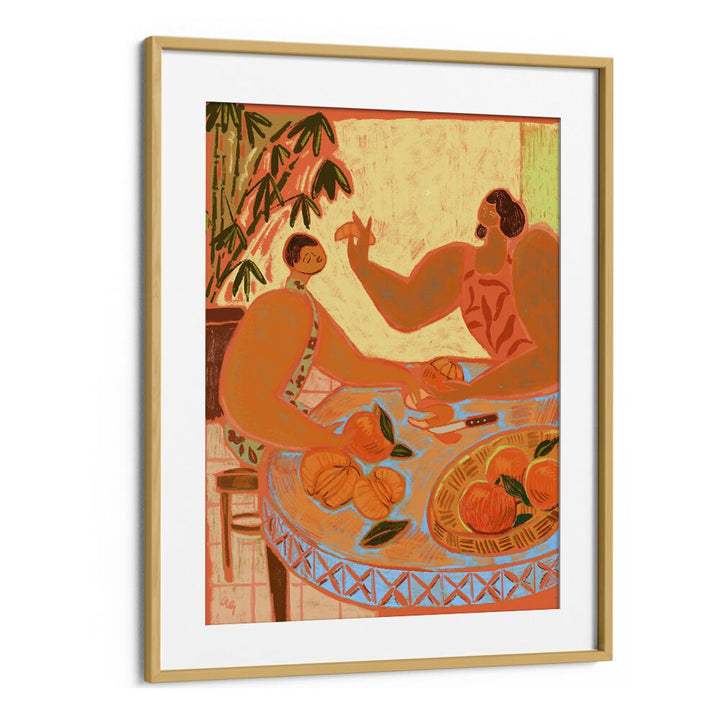 The Mandarin By Arty Guava Wall Art Prints in Oak Wood Frame With Mount