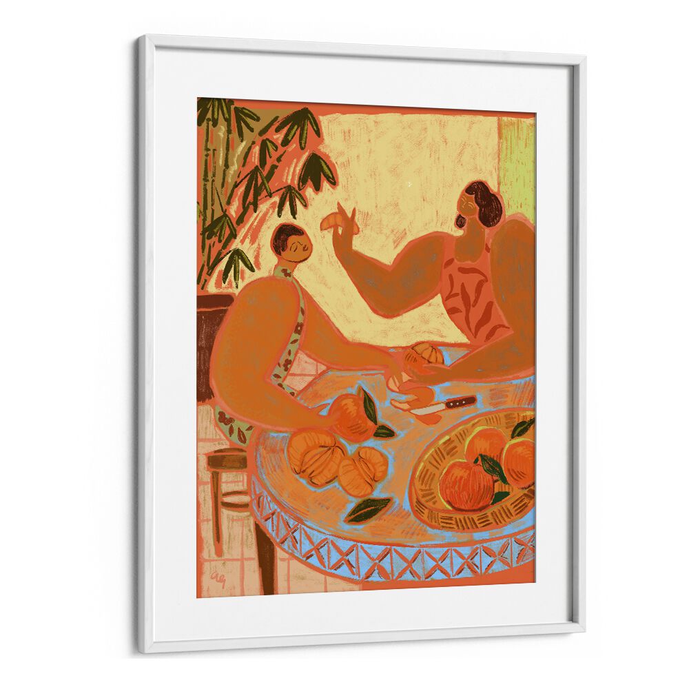 The Mandarin By Arty Guava Wall Art Prints in White Frame With Mount