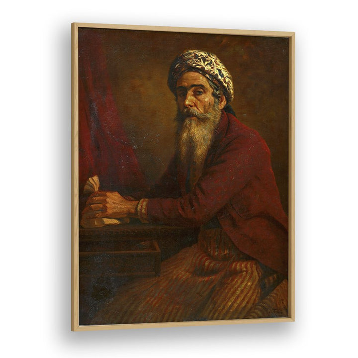 The Miser (1901) By Raja Ravi Varma Indian Paintings in Oak Wood Plain Frame