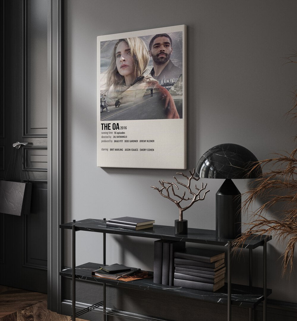 The Oa 2016 Movie Posters in Gallery Wrap placed on a wall behind a table and beside a door