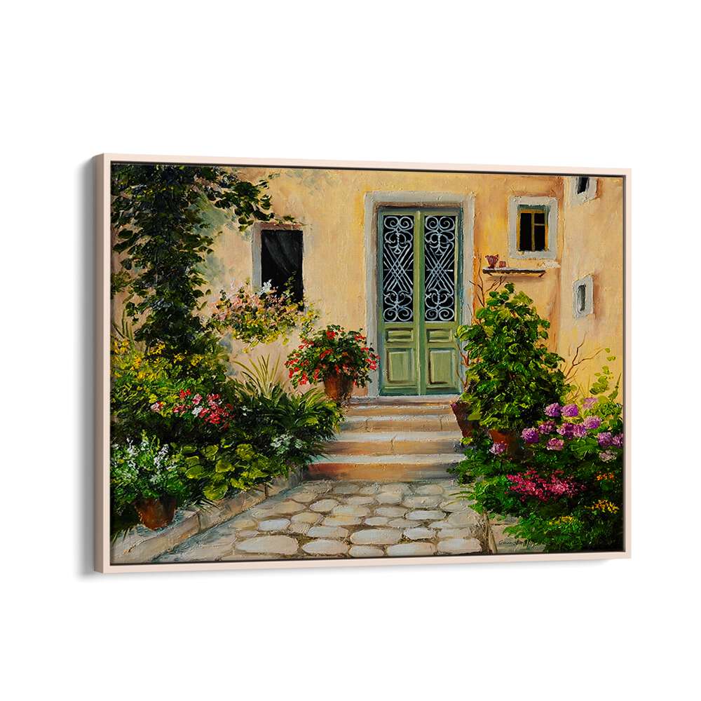 The Old World Charm Vintage European Paintings in Oak Wood Floater Frame