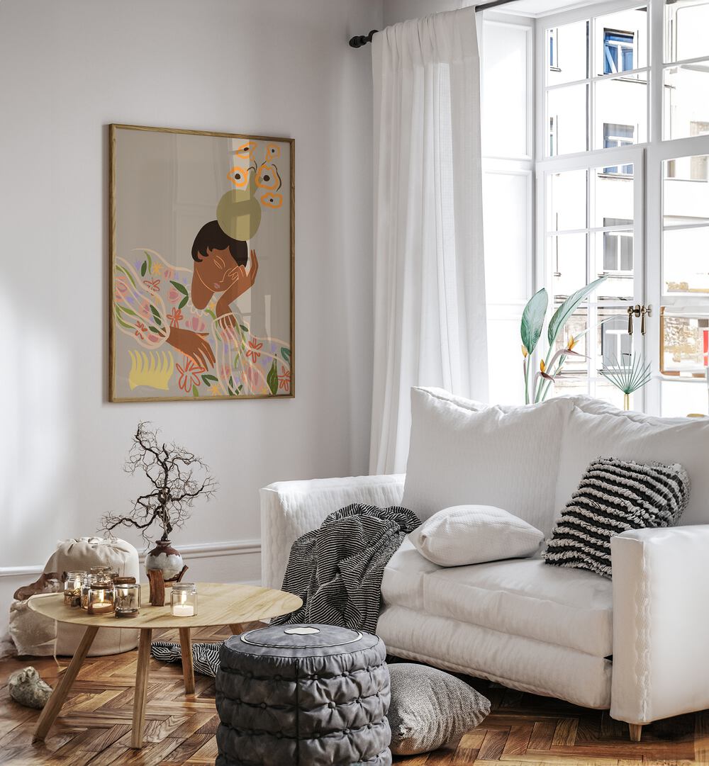 Enhance your decor with THE OVERTHINKER, PORTRAITS by Arty Guava, a vibrant wall art print for thoughtful spaces.