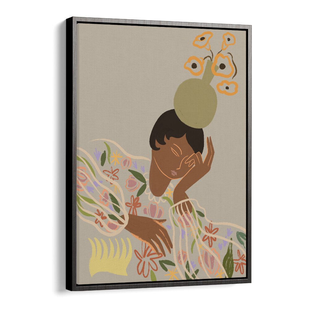 Beautiful wall art print, "THE OVERTHINKER, PORTRAITS" by Arty Guava, captures serene contemplation and artistic expression.