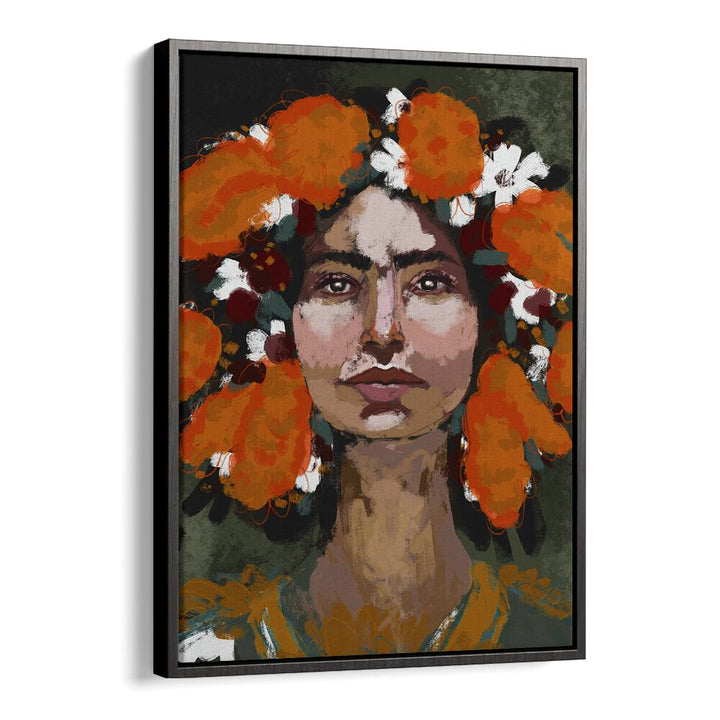 The Power of Thoughts by Treechild Women Illustration Paintings in Black Floater Frame