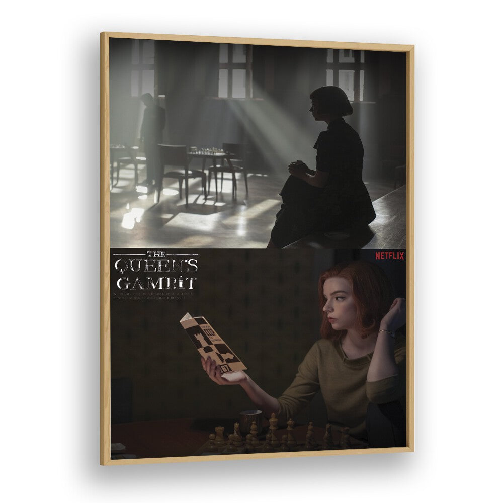 The Queen's Gambit  by Grishma Korjani Movie Posters in Oak Wood Plain Frame