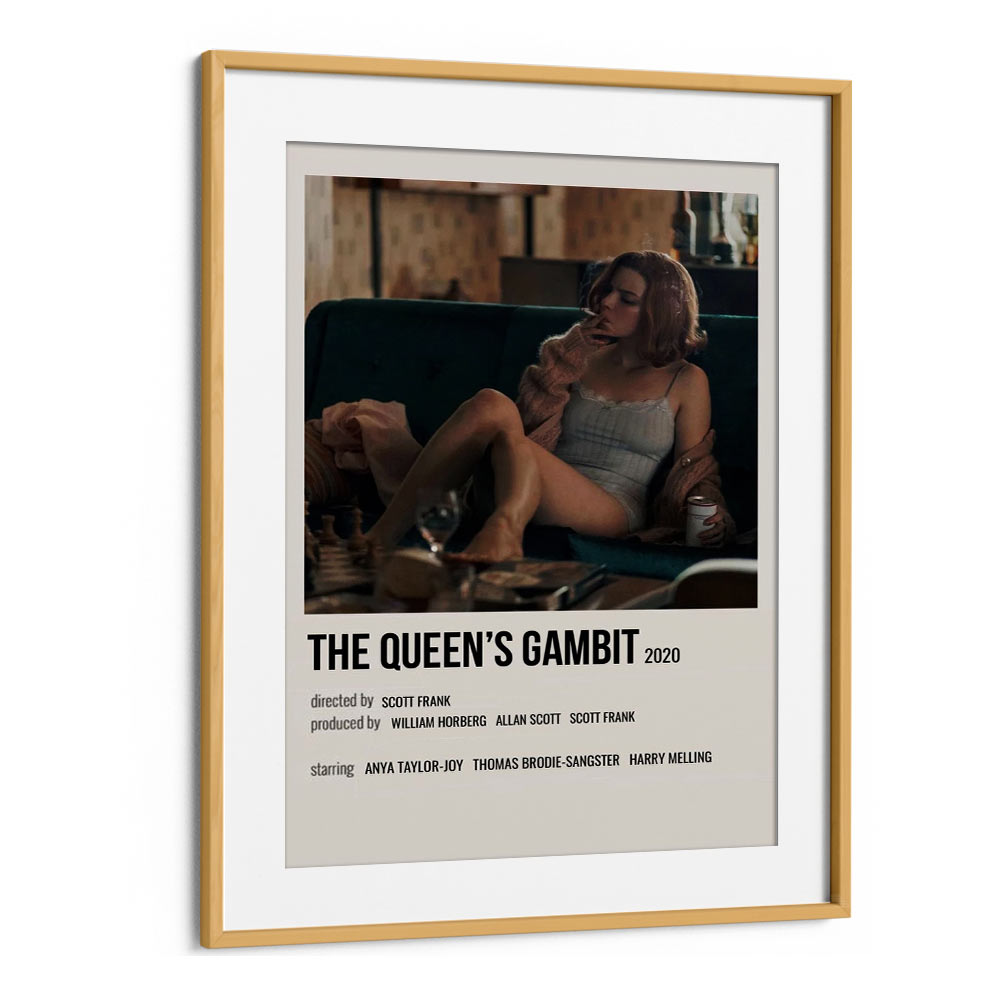 The Queens Gambit 2020 ii Movie Posters in Oak Wood Frame With Mount