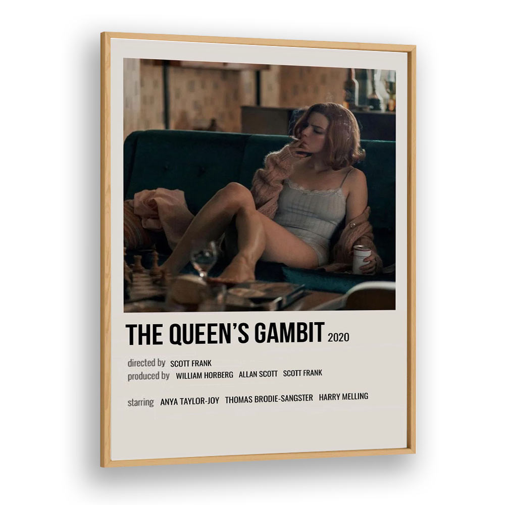 The Queens Gambit 2020 ii Movie Posters in Oak Wood Plain Frame