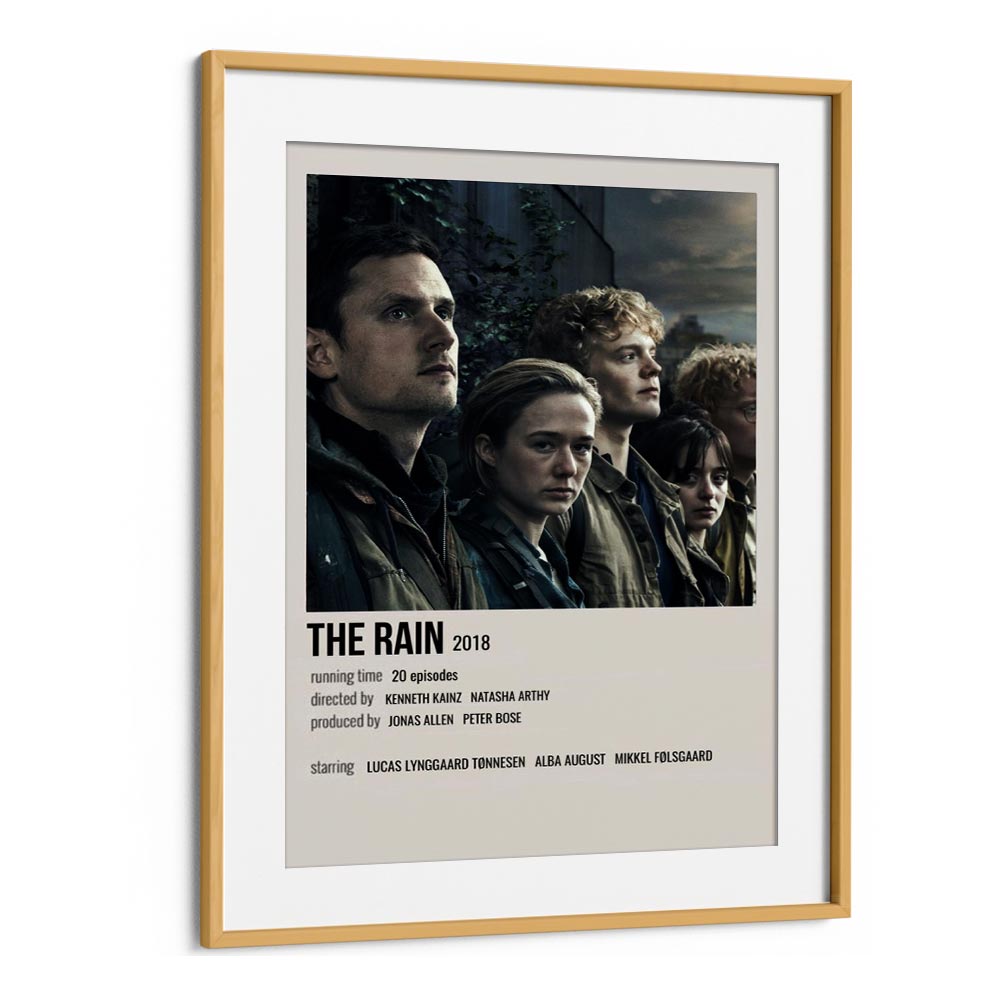 The Rain 2018 Movie Posters in Oak Wood Frame With Mount