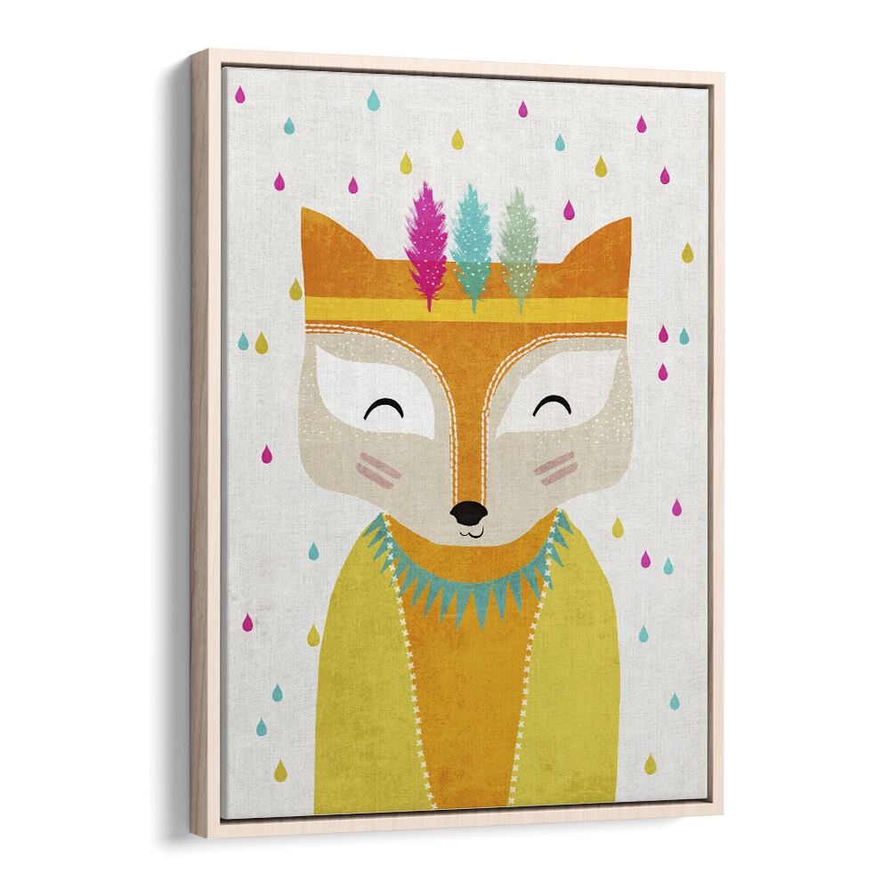 The Rainmaker by Treechild Kids Room Art in Oak Wood Floater Frame