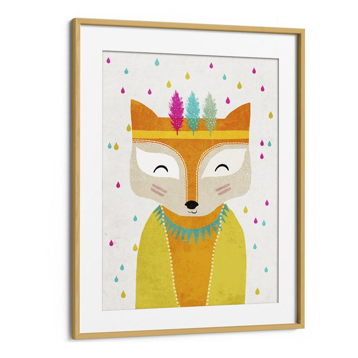 The Rainmaker by Treechild Kids Room Art in Oak Wood Frame With Mount