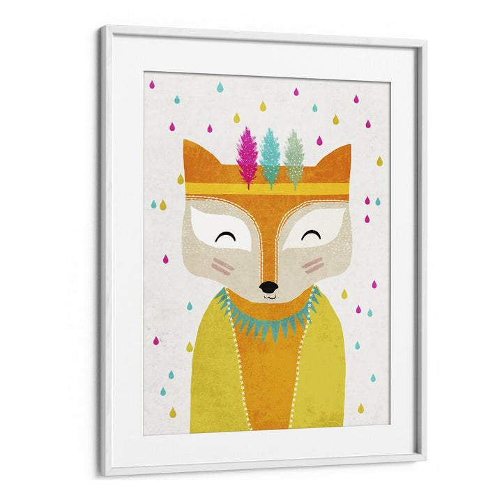 The Rainmaker by Treechild Kids Room Art in White Frame With Mount