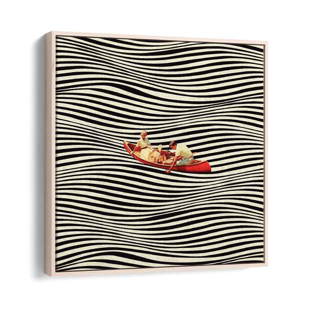 The Real Boat Trip Surreal Paintings Surreal Art Prints in Oak Wood Floater Frame