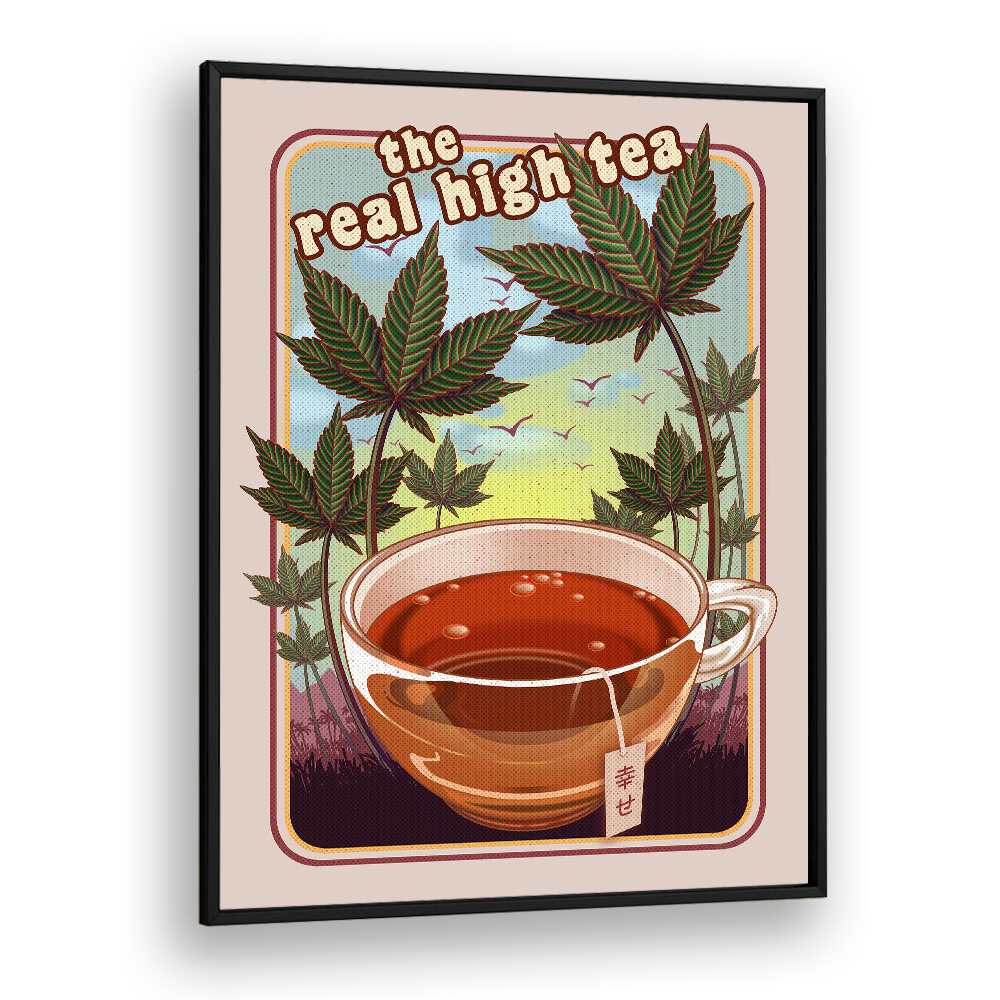 The Real High Tea Cafe Art Prints Cafe Posters in Black Plain Frame