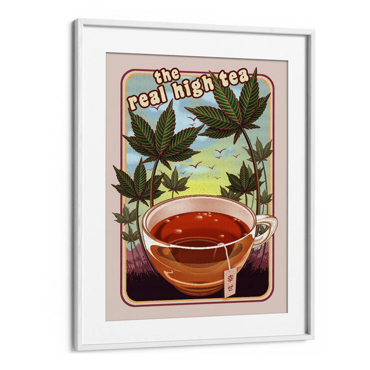 The Real High Tea Cafe Art Prints Cafe Posters in White Frame With Mount