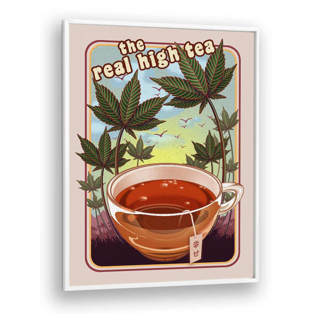 The Real High Tea Cafe Art Prints Cafe Posters in White Plain Frame