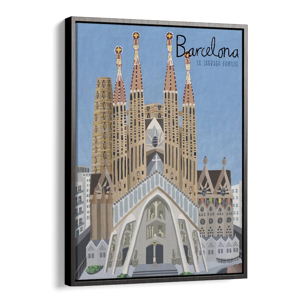 The Sagrada Familia by Carla Daly Travel Posters in Black Floater Frame