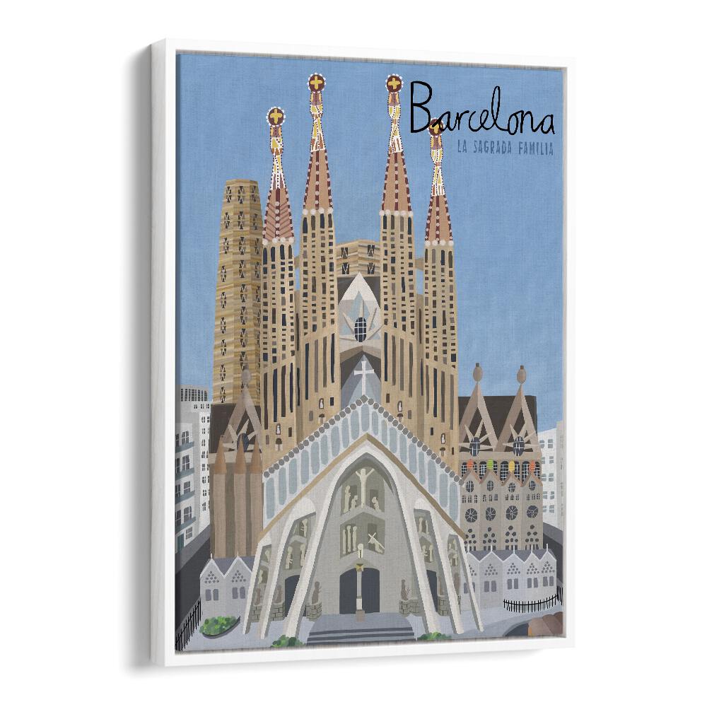 The Sagrada Familia by Carla Daly Travel Posters in White Floater Frame