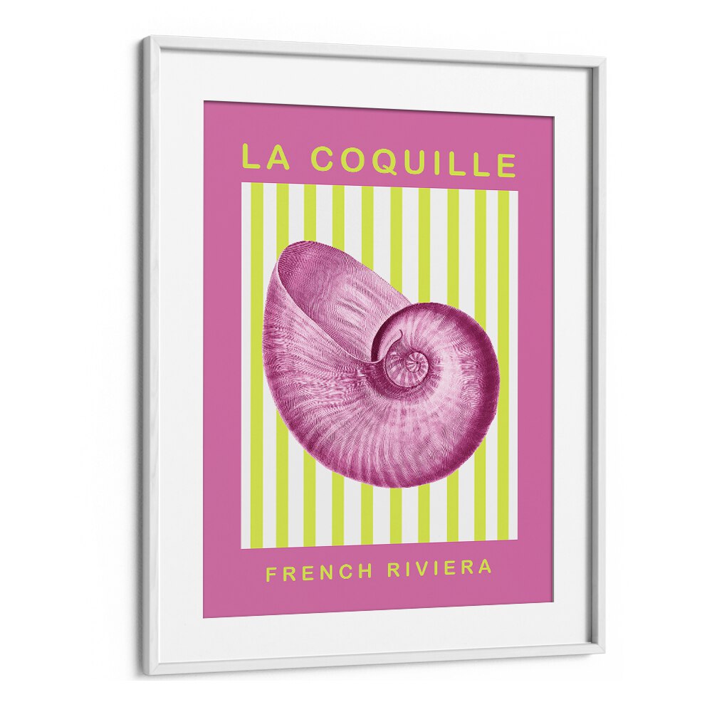 The Shell Maximalist By Grace Digital Art Co Beach Prints in White Frame With Mount