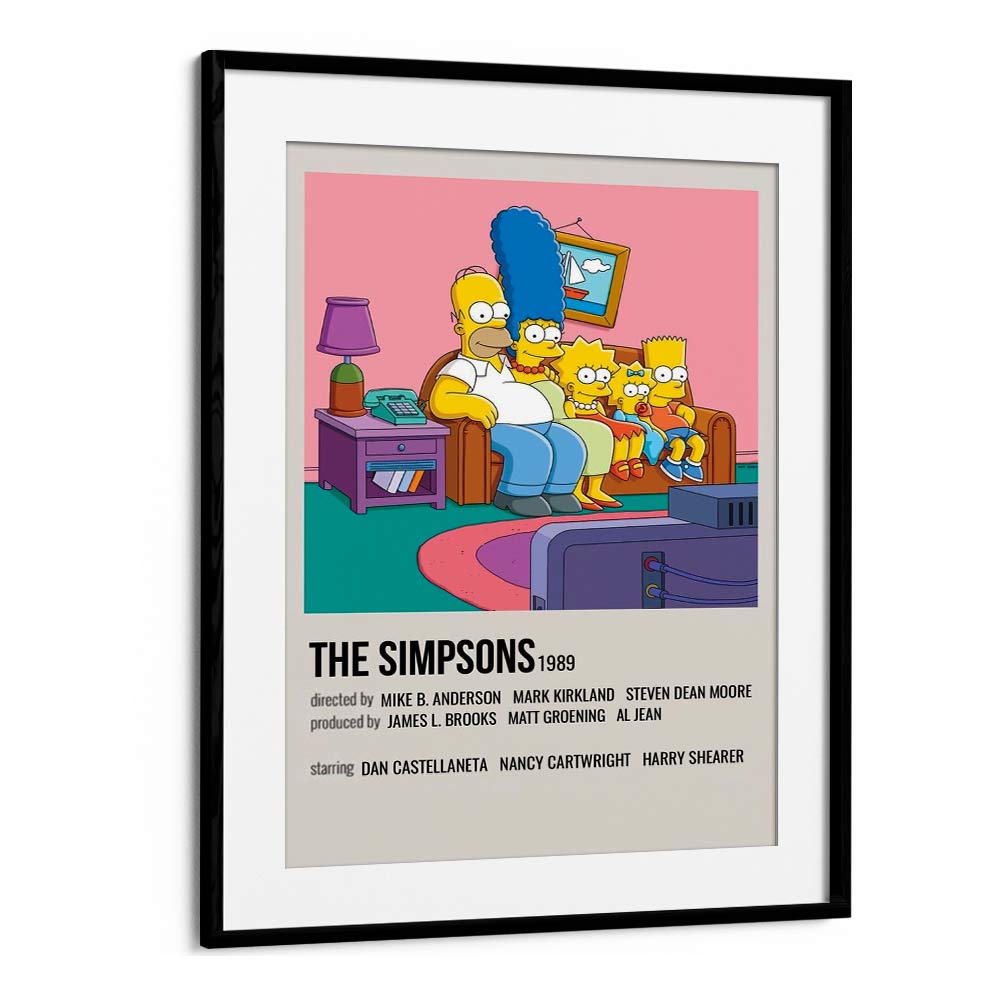 The Simpsons 1989 I Movie Posters in Black Frame With Mount