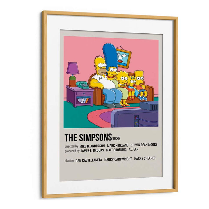 The Simpsons 1989 I Movie Posters in Oak Wood Frame With Mount