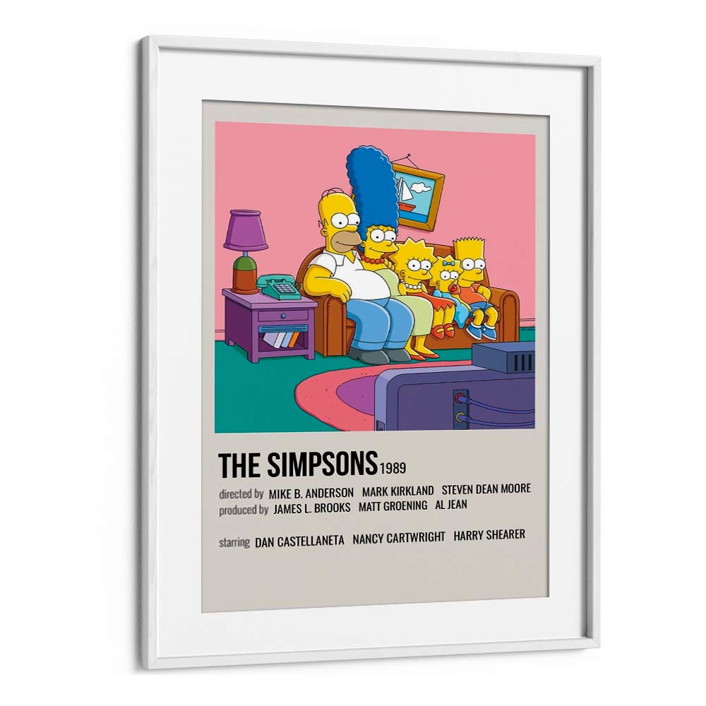 The Simpsons 1989 I Movie Posters in White Frame With Mount