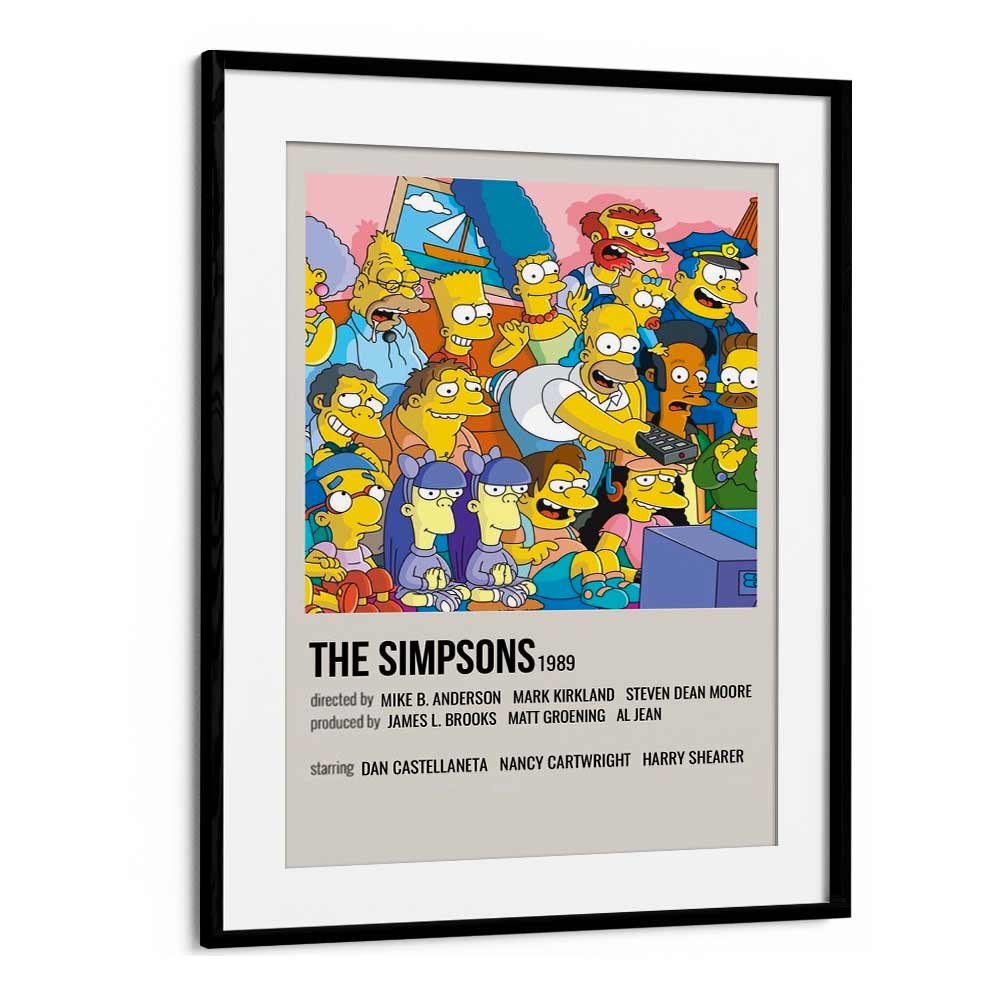 The Simpsons 1989 II Movie Posters in Black Frame With Mount