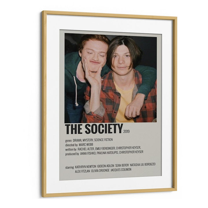 The Society Movie Posters in Oak Wood Frame With Mount