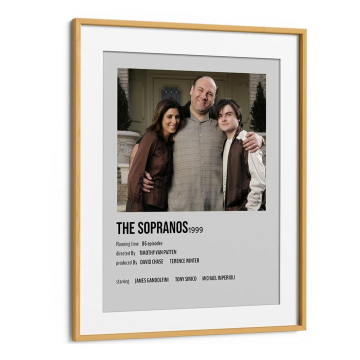 The Sopranos 1999 Movie Posters in Oak Wood Frame With Mount