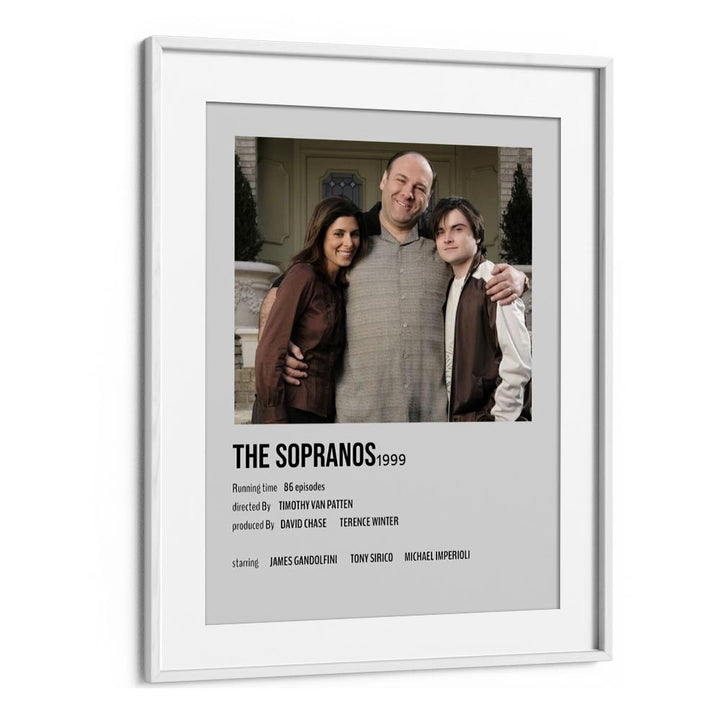 The Sopranos 1999 Movie Posters in White Frame With Mount