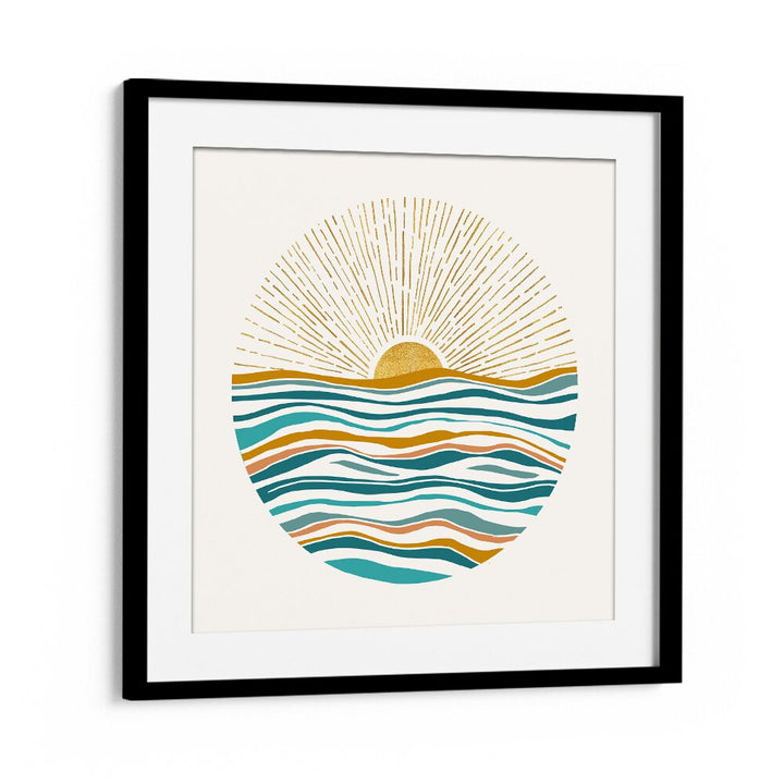 The Sun and the Sea by Kristian Gallagher Wall Art Prints in Black Frame With Mount