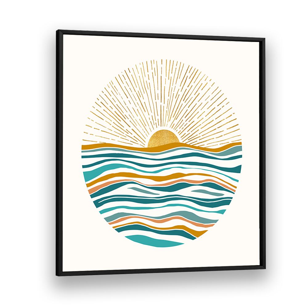 The Sun and the Sea by Kristian Gallagher Wall Art Prints in Black Plain Frame