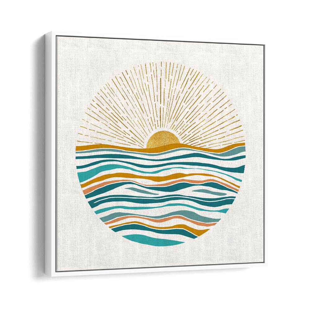 The Sun and the Sea by Kristian Gallagher Wall Art Prints in White Floater Frame