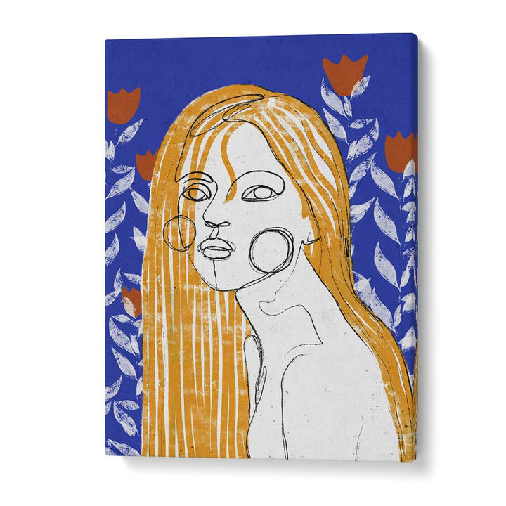 The Tulip Girl by Treechild Women Illustration Paintings in Gallery Wrap