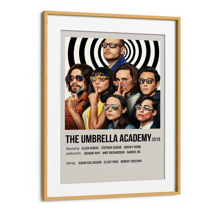 The Umbrella Academy 2019 Movie Posters in Oak Wood Frame With Mount