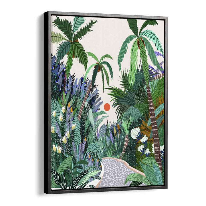 The Urban Jungle Route By Uma Gokhale Botanical Art Prints in Black Floater Frame