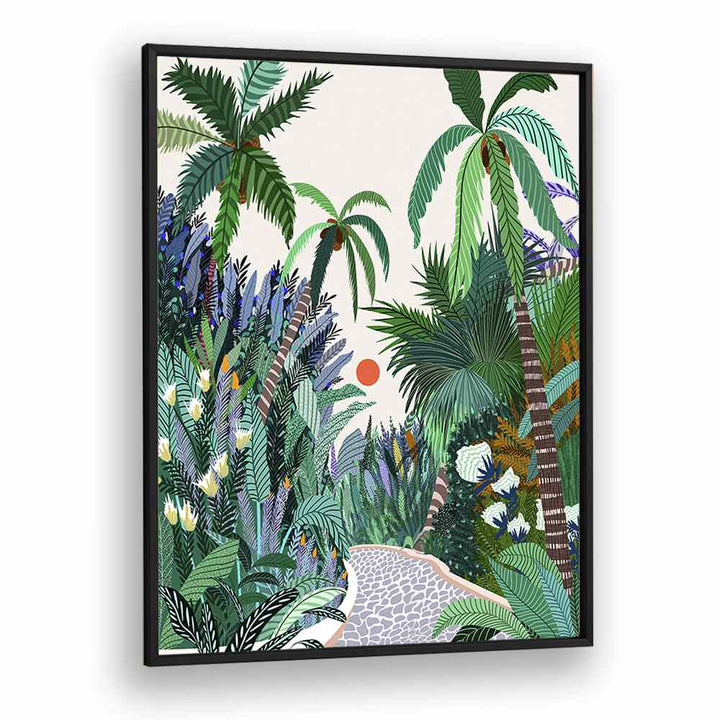 The Urban Jungle Route By Uma Gokhale Botanical Art Prints in Black Plain Frame